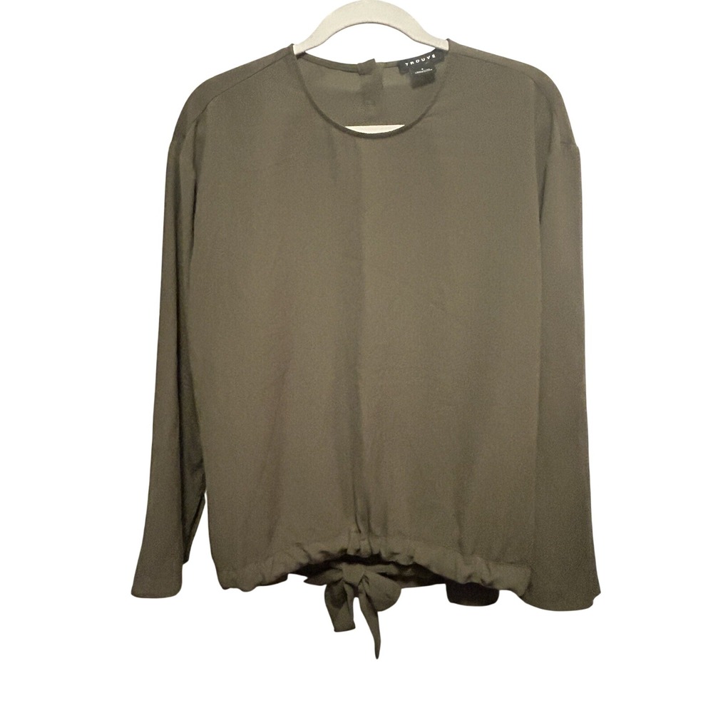 Trouvé Women's Small Olive green blouse pullover long sleeve